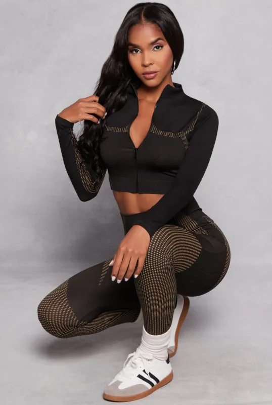 Zip Front Seamless Cropped Track Jacket sold by Rainbow