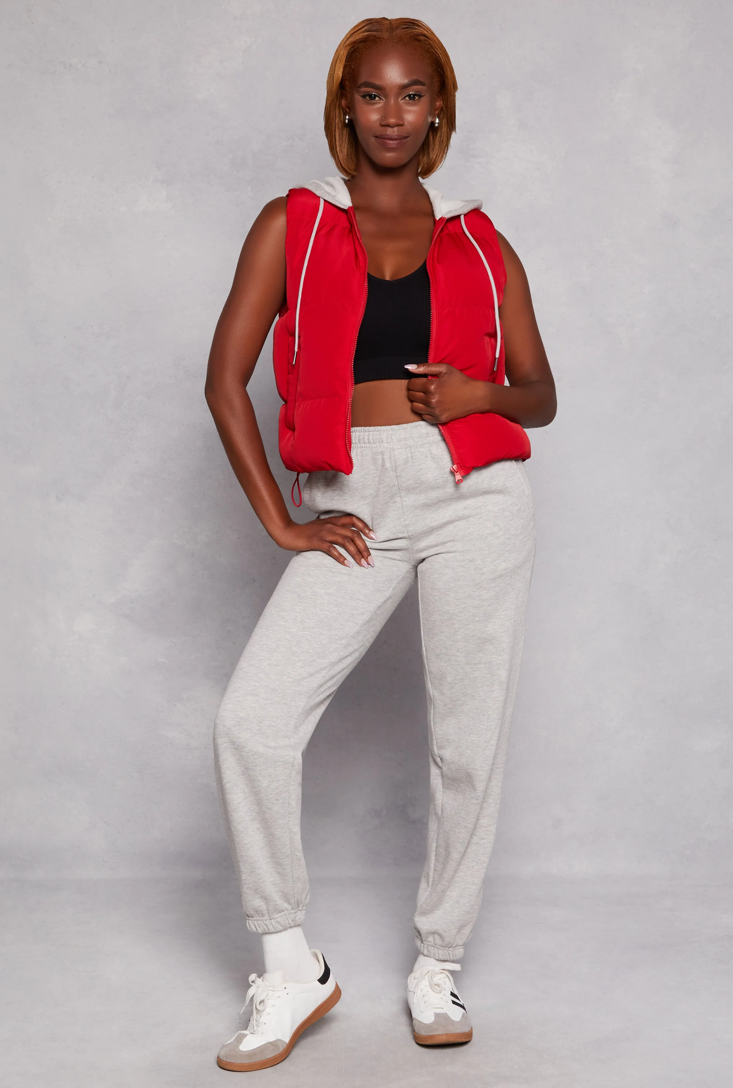 Almost Famous Zip Front Hooded Puffer Vest sold by Rainbow product image thumbnail 2