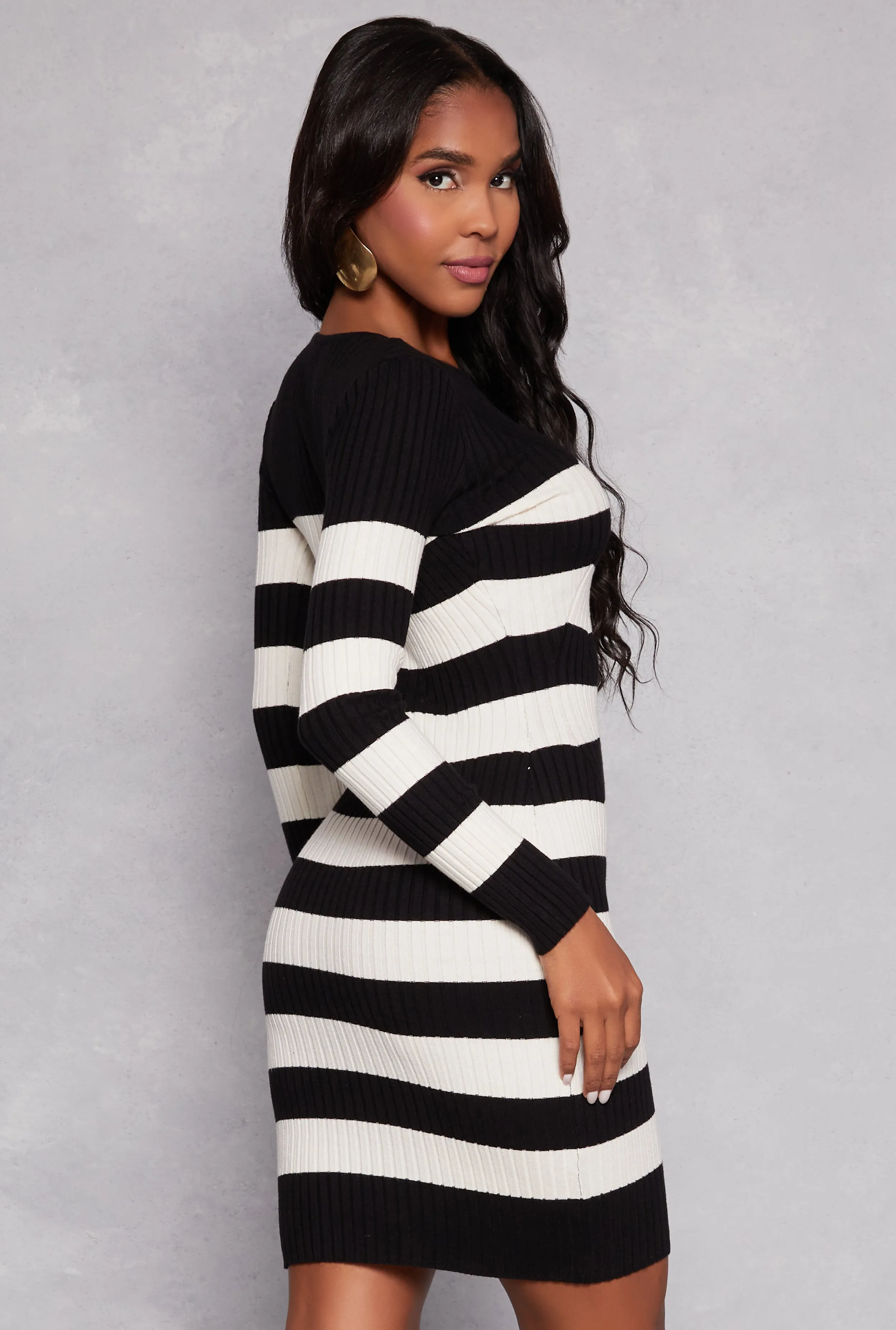 Striped Long Sleeve Sweater Dress sold by Rainbow product image thumbnail 3