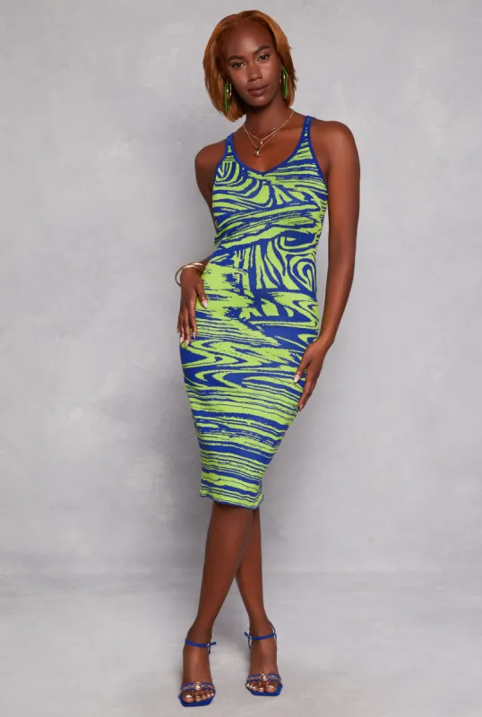 Abstract Print Tank Midi Dress sold by Rainbow