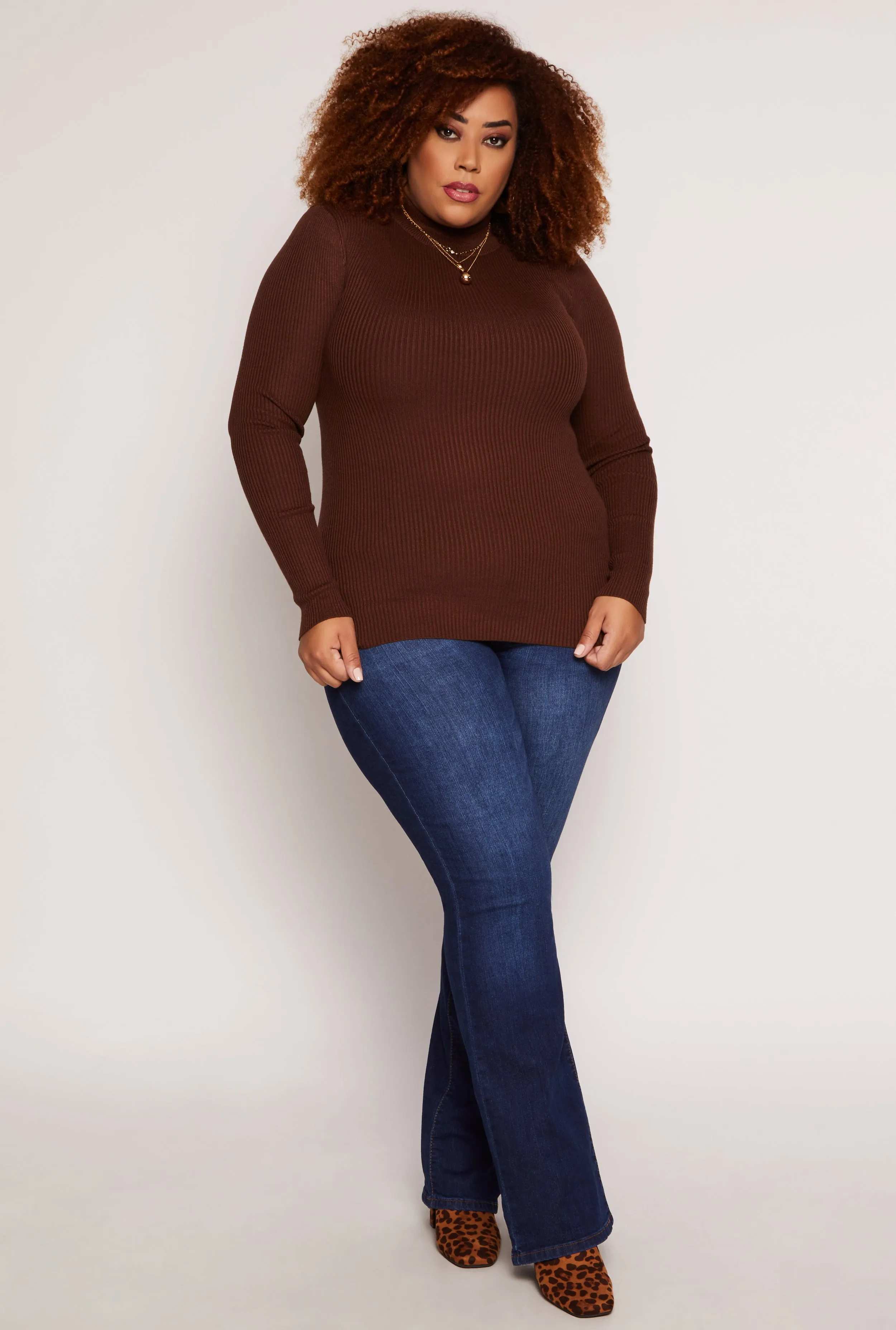 Plus Size Ribbed Mock Neck Top sold by Rainbow product image thumbnail 2