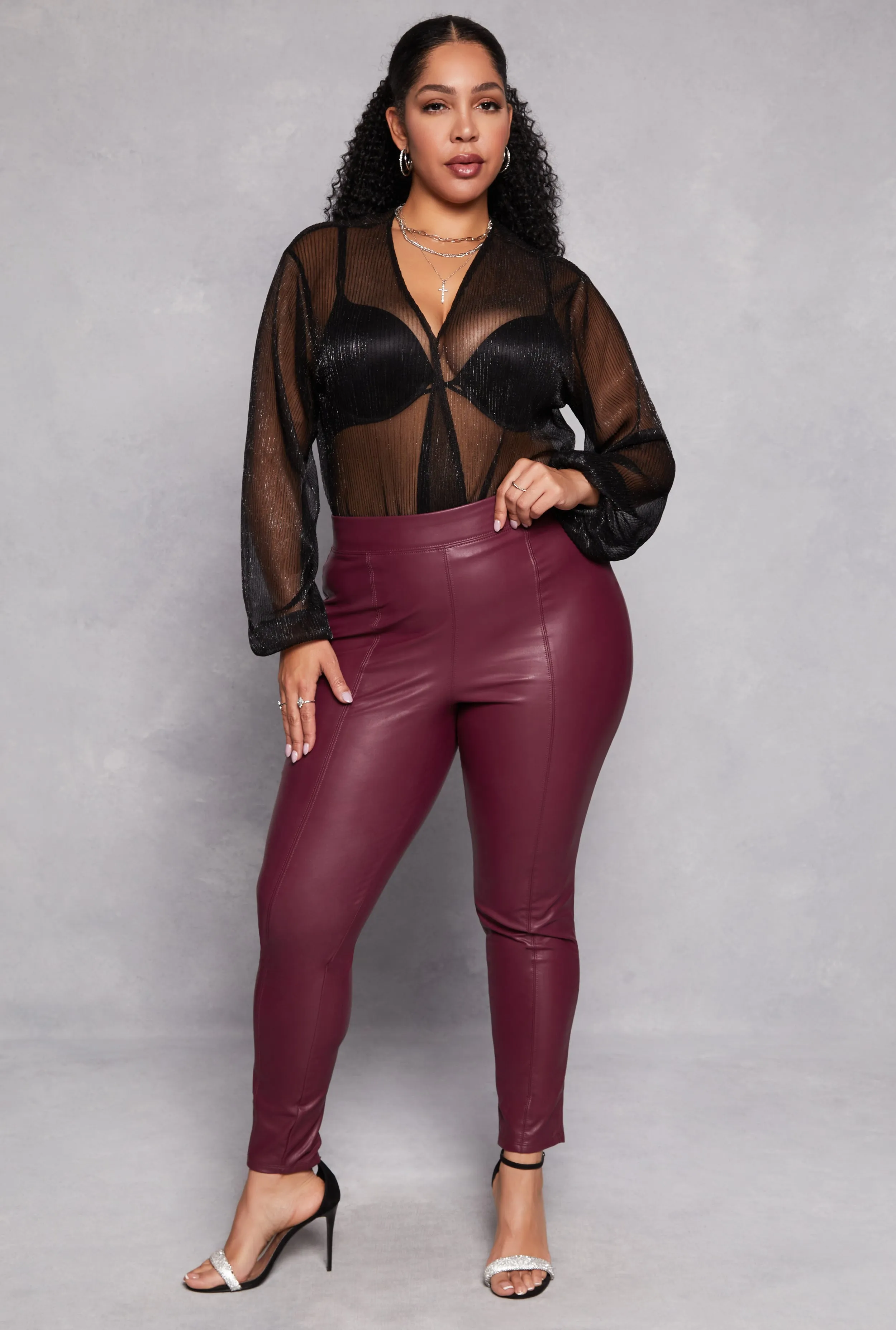 Plus Size Iris Faux Leather Leggings sold by Rainbow