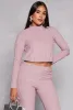 Cable Knit Long Sleeve Crop Top sold by Rainbow