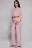 Cable Knit Long Sleeve Crop Top sold by Rainbow