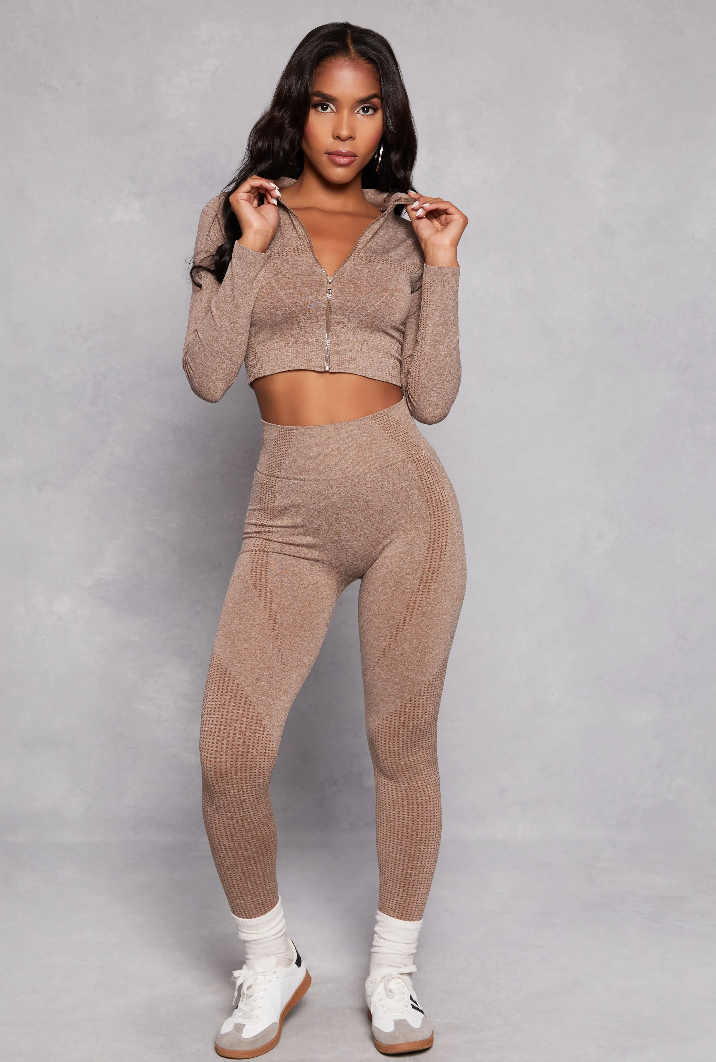 Zip Front Seamless Cropped Track Jacket sold by Rainbow product image thumbnail 2