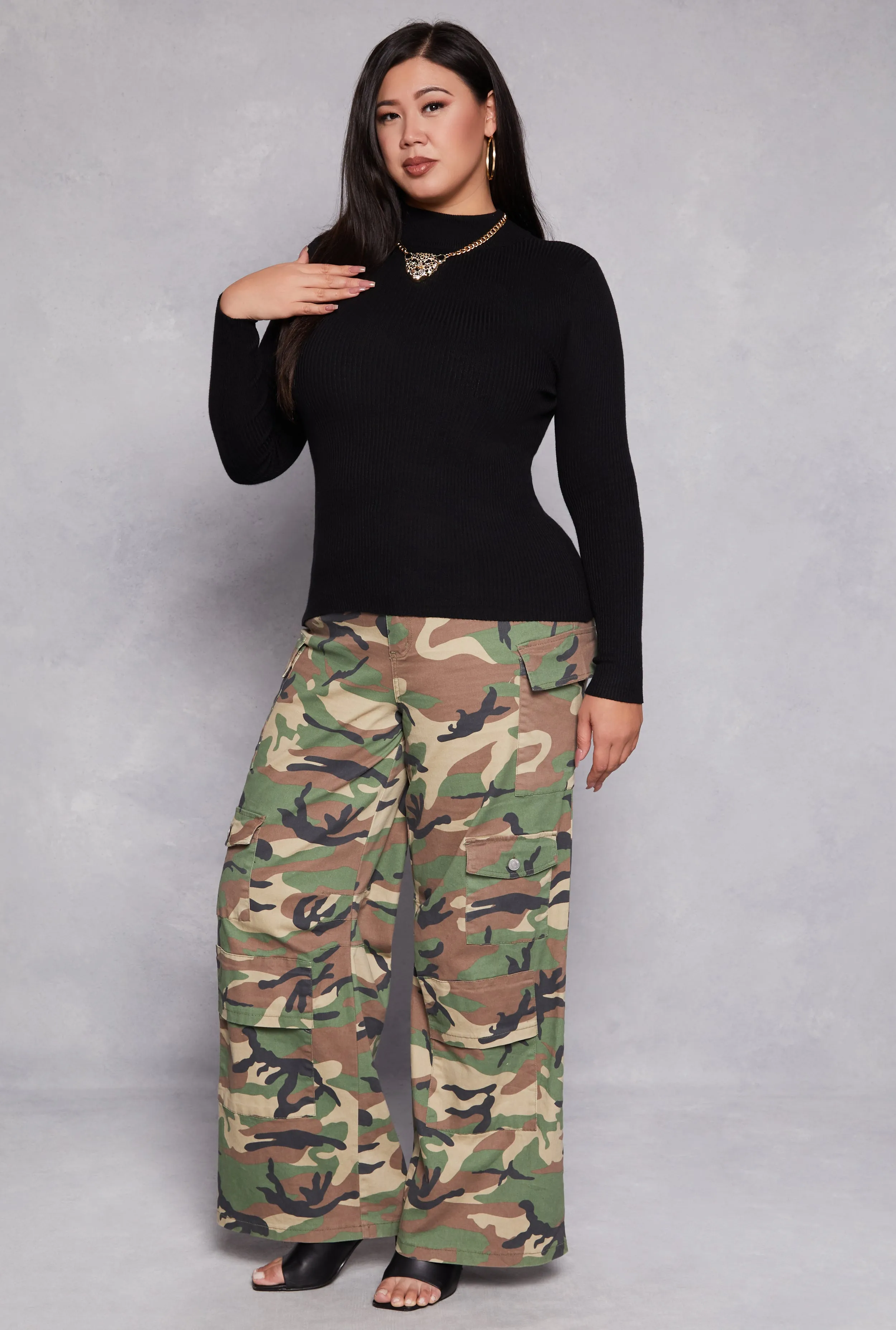 Plus Size Ribbed Mock Neck Top sold by Rainbow product image thumbnail 2