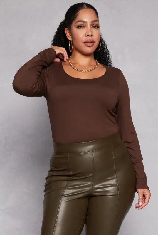 Plus Size Double Layered Scoop Neck Top sold by Rainbow