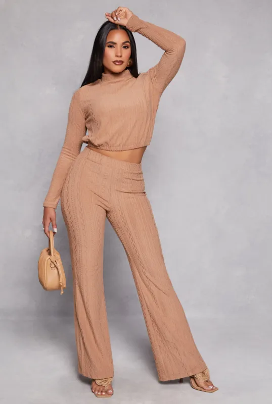 Cable Knit High Waist Pants sold by Rainbow