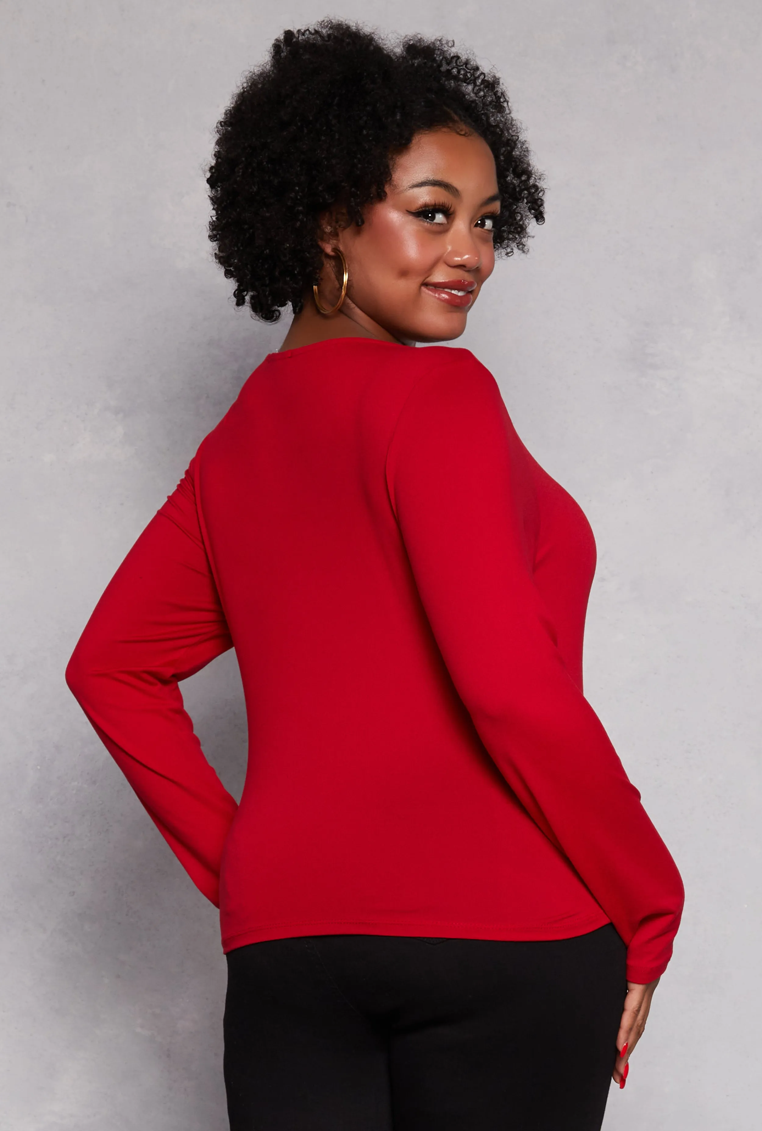 Plus Size Double Layered Scoop Neck Top sold by Rainbow product image thumbnail 3