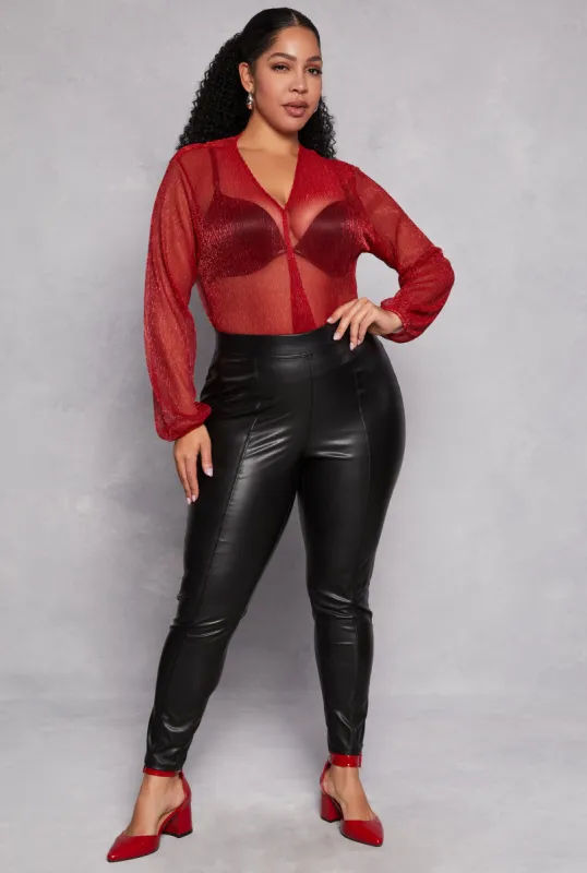 Plus Size Iris Faux Leather Leggings sold by Rainbow