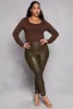 Plus Size Iris Faux Leather Leggings sold by Rainbow