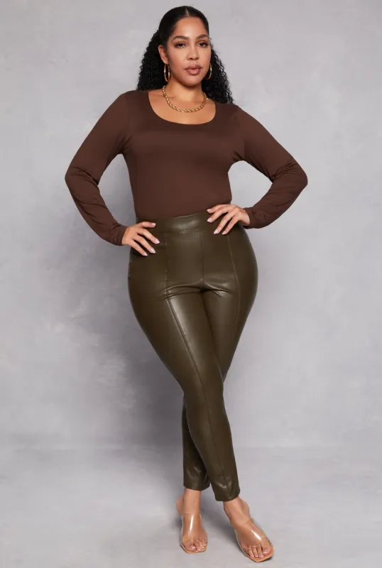 Plus Size Iris Faux Leather Leggings sold by Rainbow