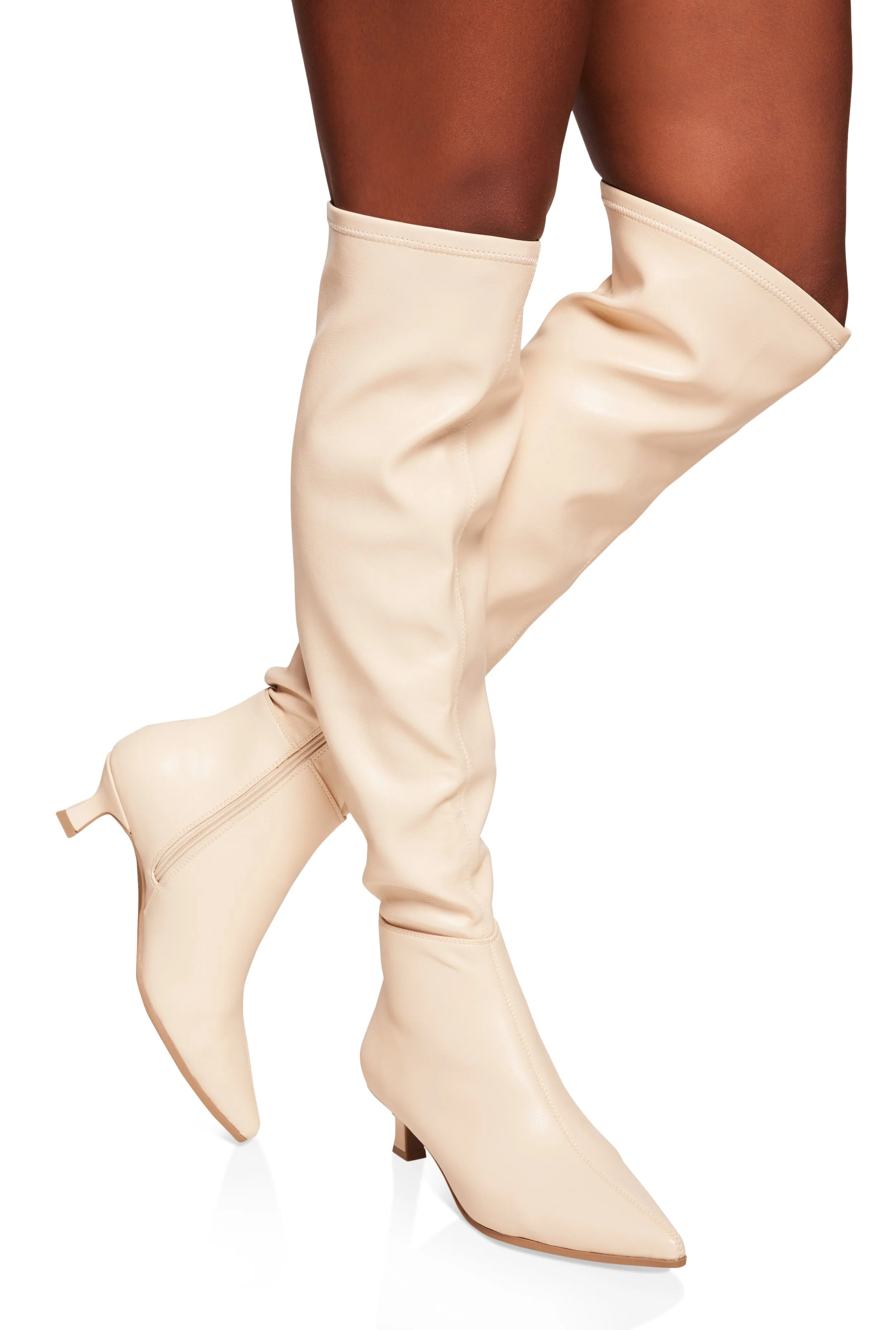 Kitten Heel Over the Knee Boots sold by Rainbow