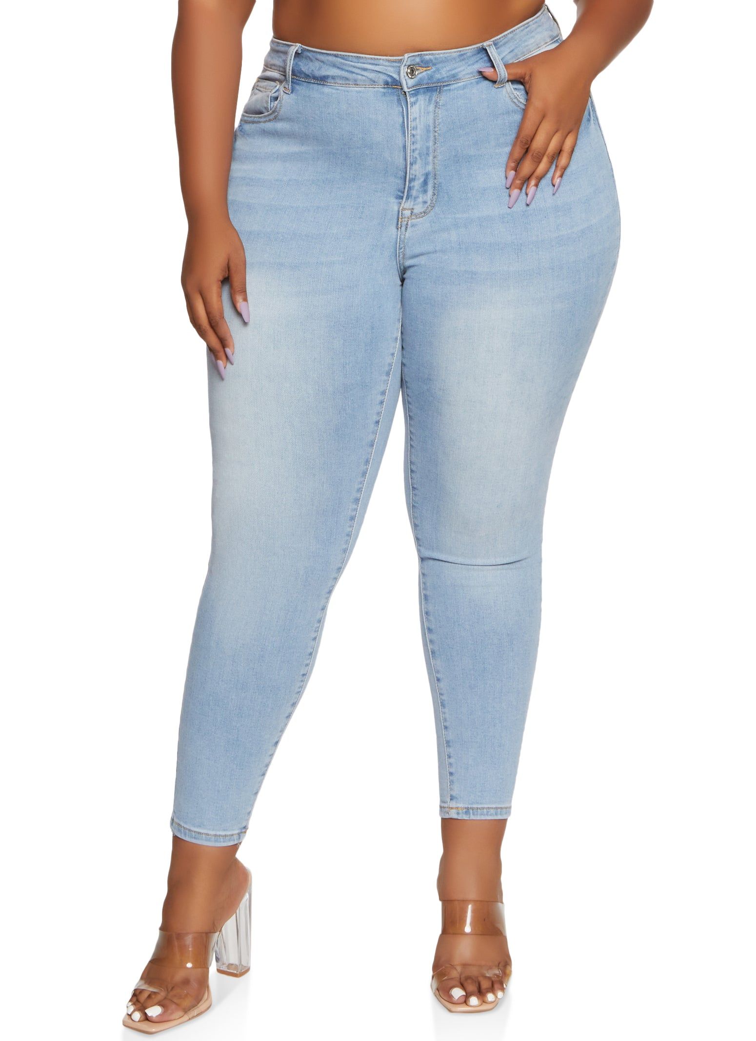 Plus Size WAX Basic High Waist Skinny Jeans sold by Rainbow