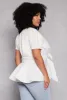 Plus Size Tie Waist Peplum Top sold by Rainbow