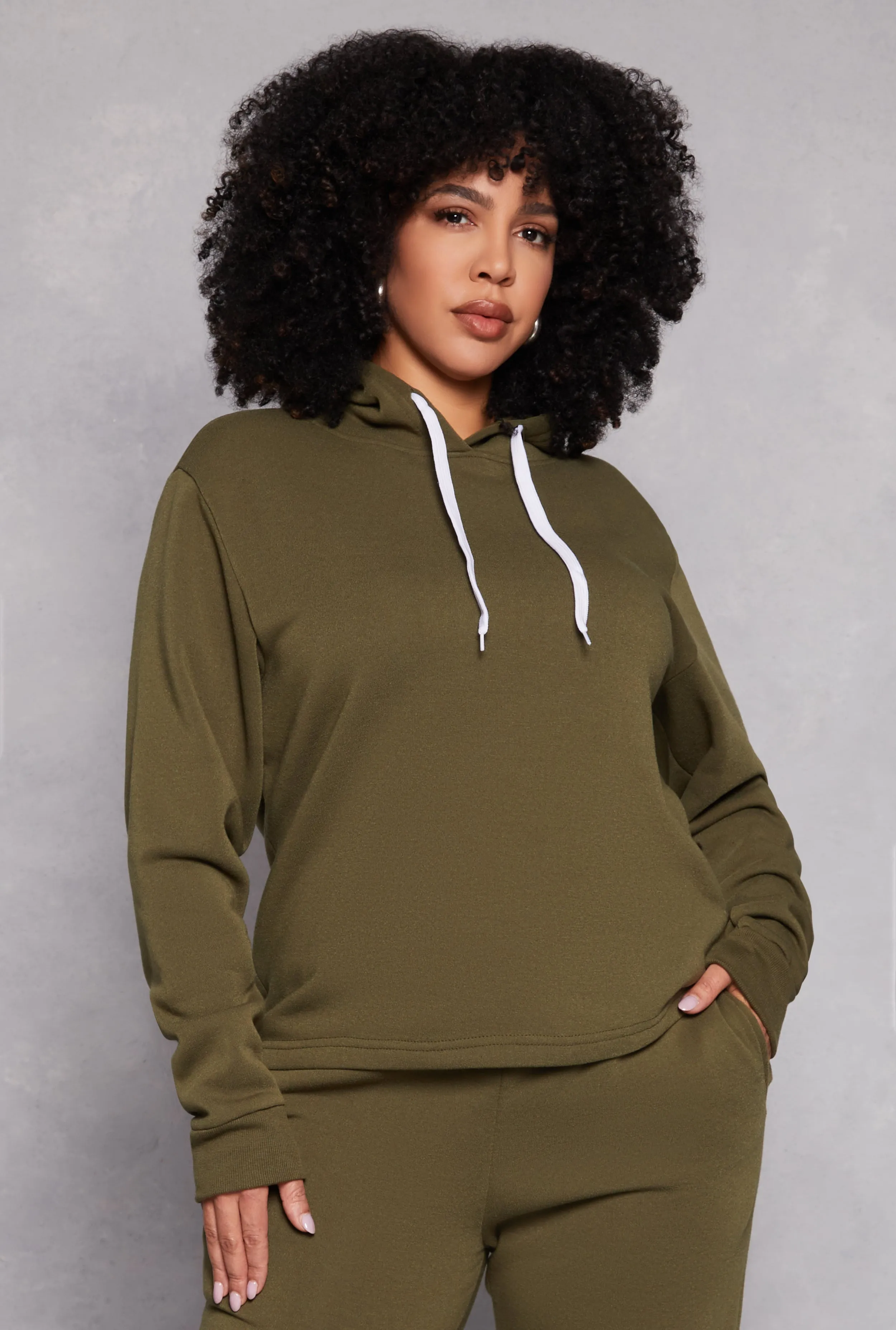 Plus Size Fleece Pullover Hoodie sold by Rainbow
