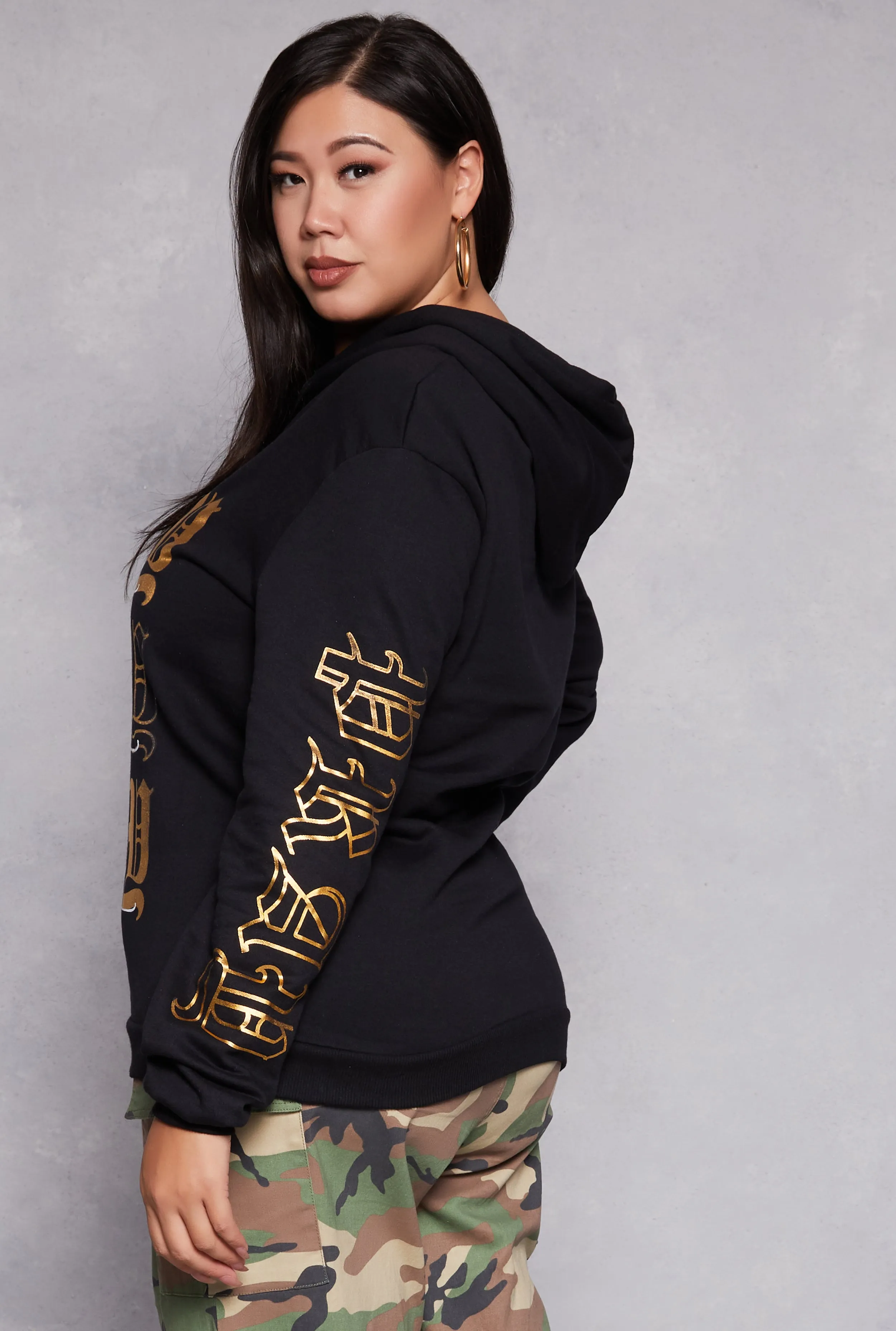 Plus Size Pray Graphic Pullover Hoodie sold by Rainbow product image thumbnail 3