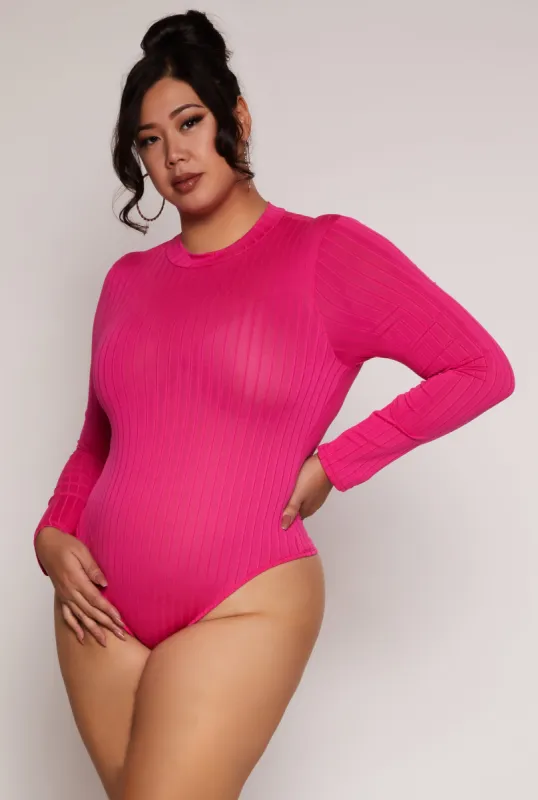 Plus Size Daisy Long Sleeve Mock Neck Bodysuit sold by Rainbow