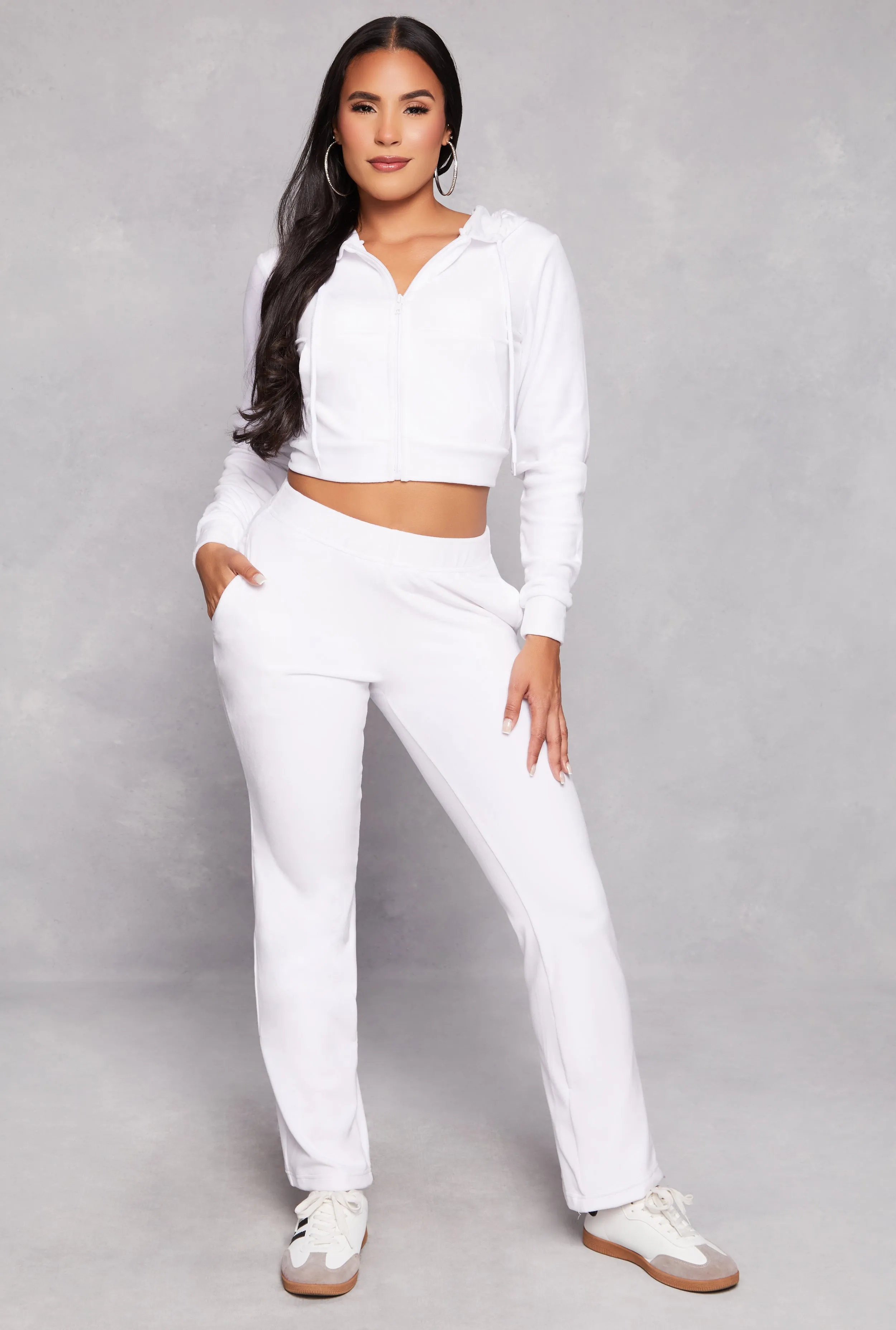 Velour Hotline Rhinestone Zip Front Hoodie sold by Rainbow product image thumbnail 2