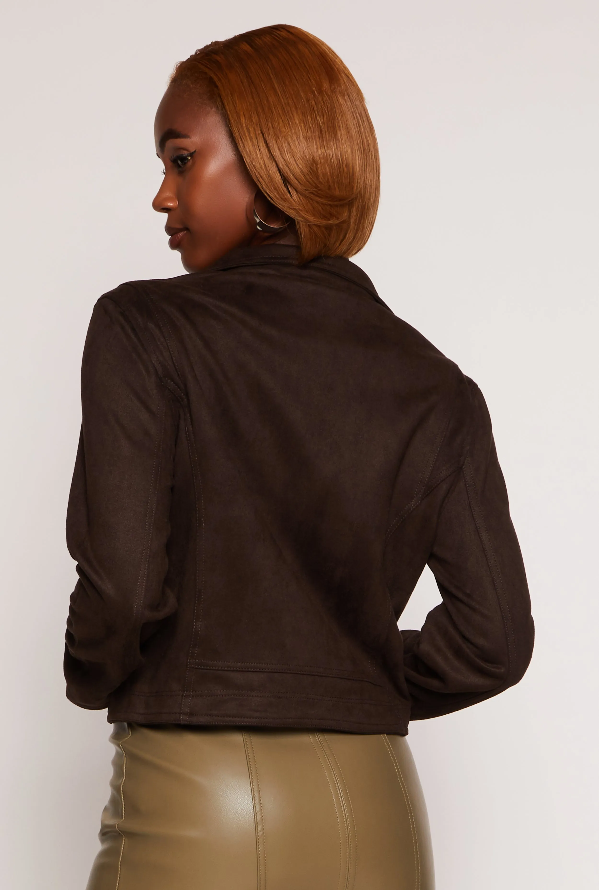 Faux Suede Moto Jacket sold by Rainbow product image thumbnail 3