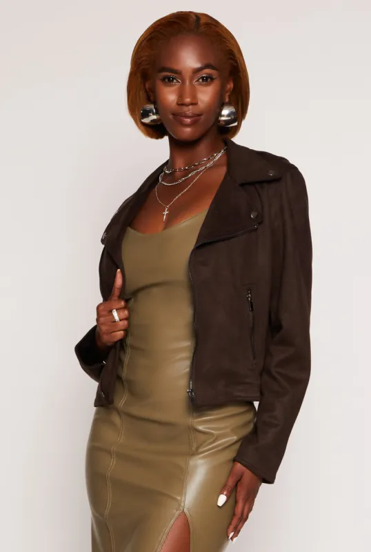 Faux Suede Moto Jacket sold by Rainbow