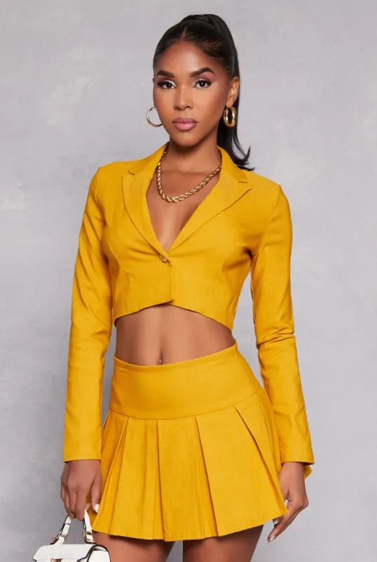Single Button Cropped Blazer sold by Rainbow