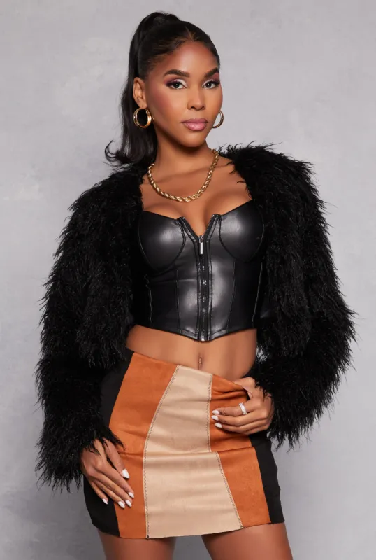 Shaggy Faux Fur Cropped Jacket sold by Rainbow