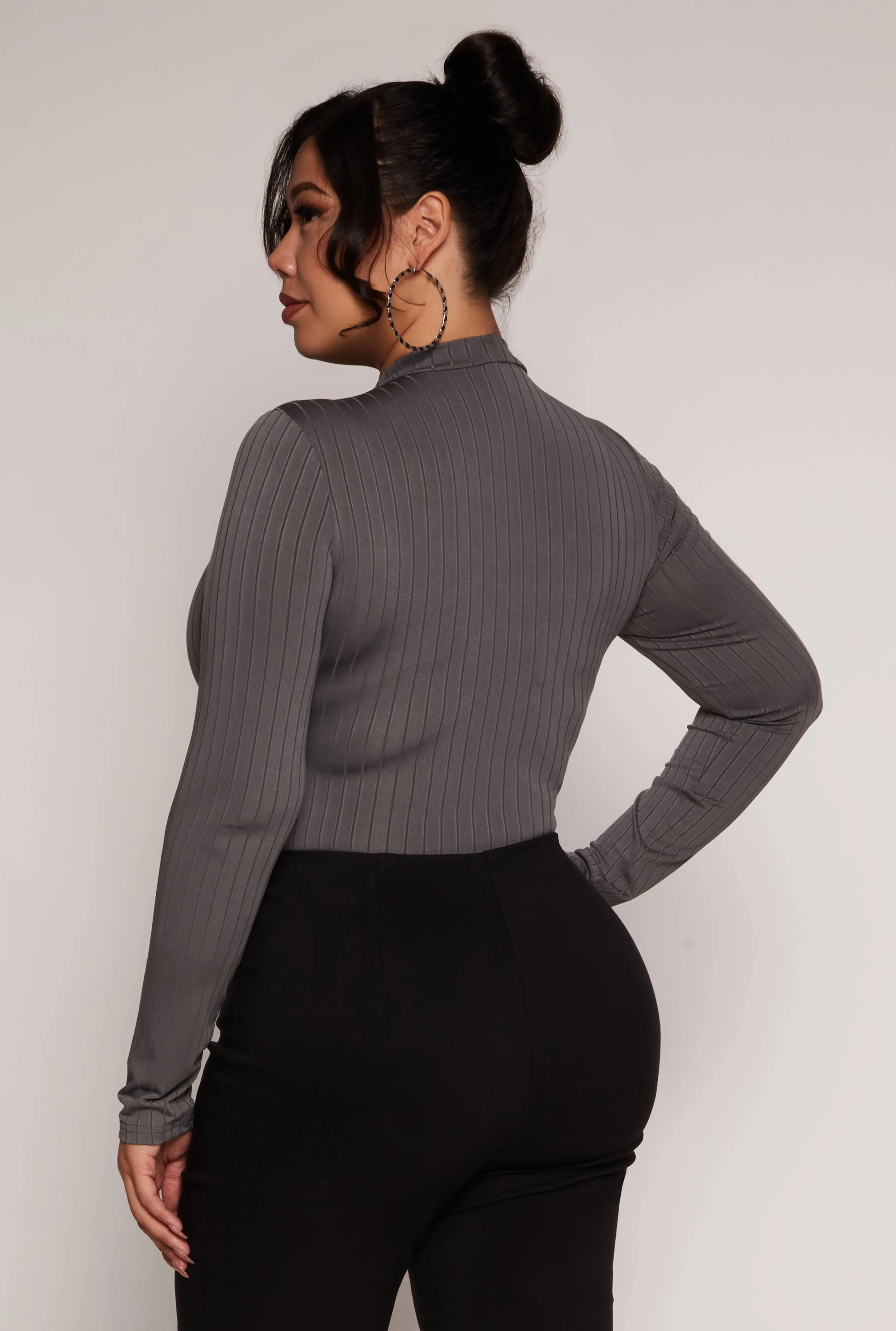 Plus Size Daisy Long Sleeve Mock Neck Bodysuit sold by Rainbow product image thumbnail 3