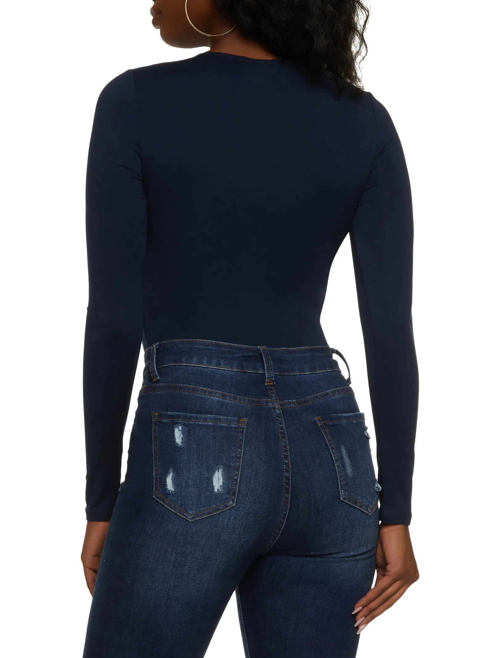 Body Contour Faux Wrap Long Sleeve Bodysuit sold by Rainbow product image thumbnail 3