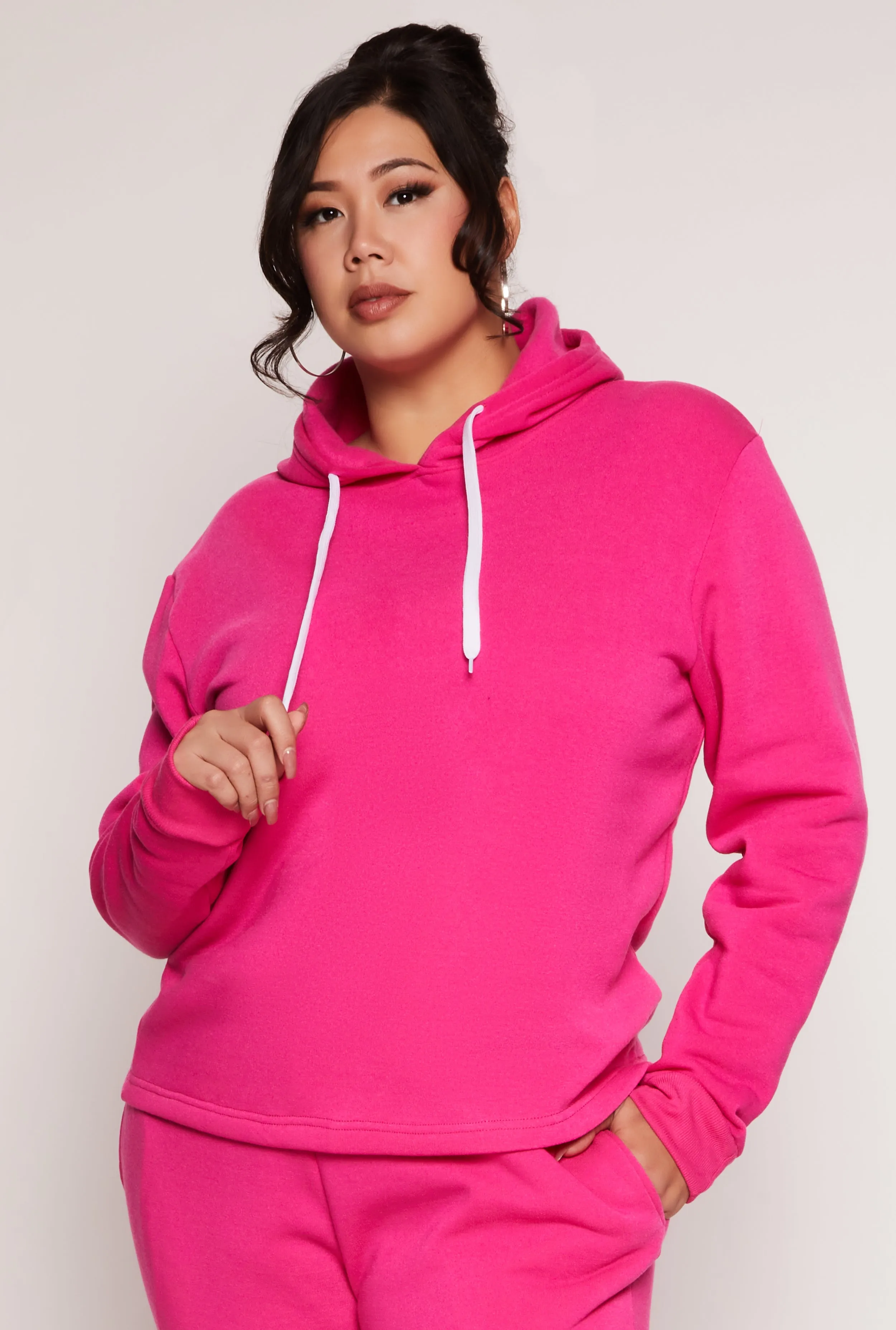 Plus Size Fleece Pullover Hoodie sold by Rainbow