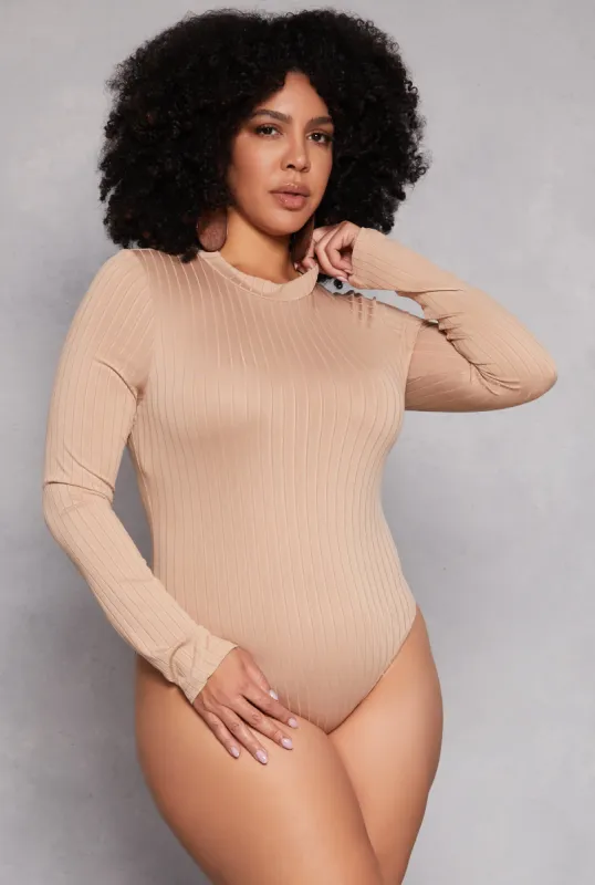 Plus Size Daisy Long Sleeve Mock Neck Bodysuit sold by Rainbow