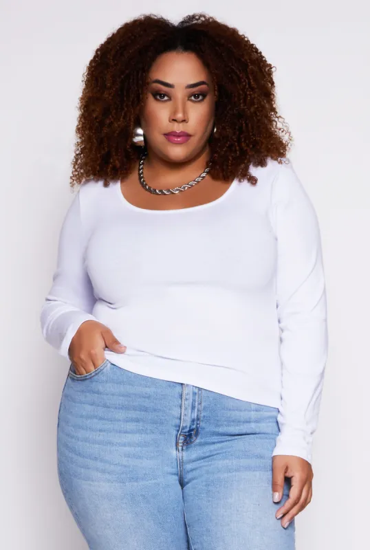 Plus Size Basic Fleece Lined T Shirt sold by Rainbow