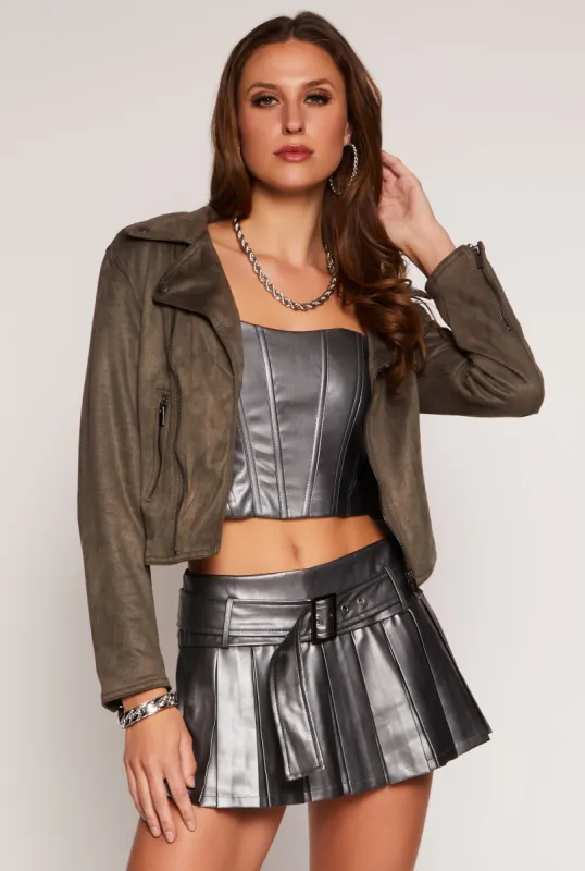 Faux Suede Moto Jacket sold by Rainbow