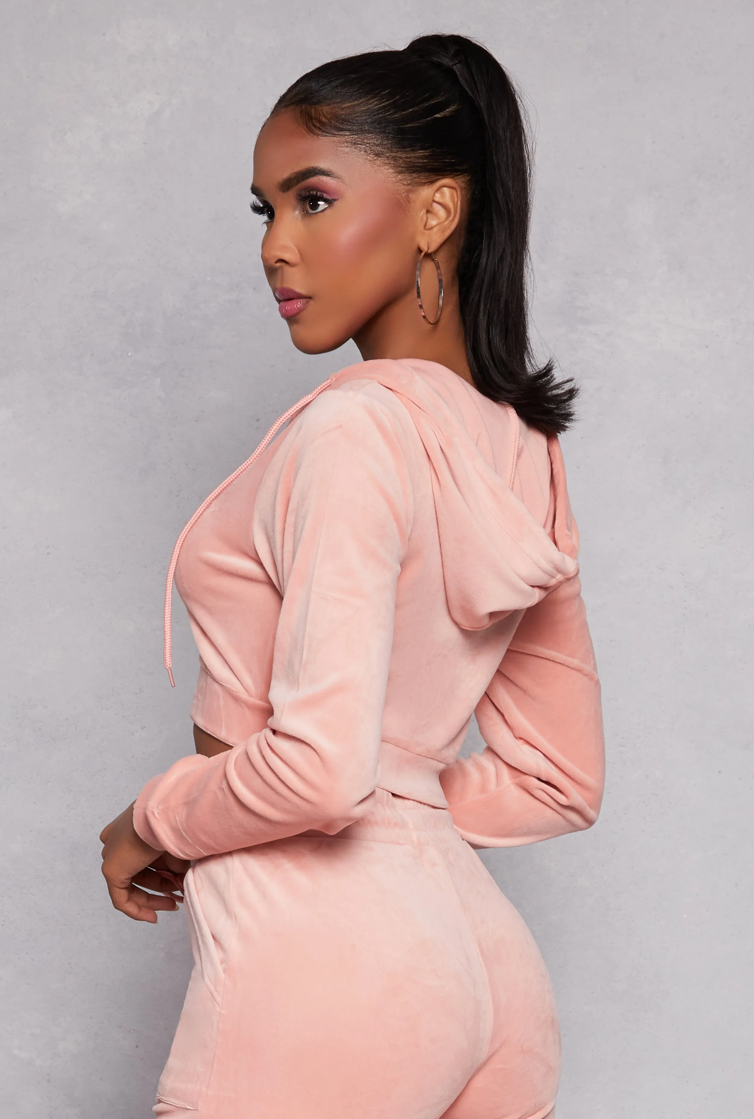 Velour Zip Front Hoodie sold by Rainbow product image thumbnail 3