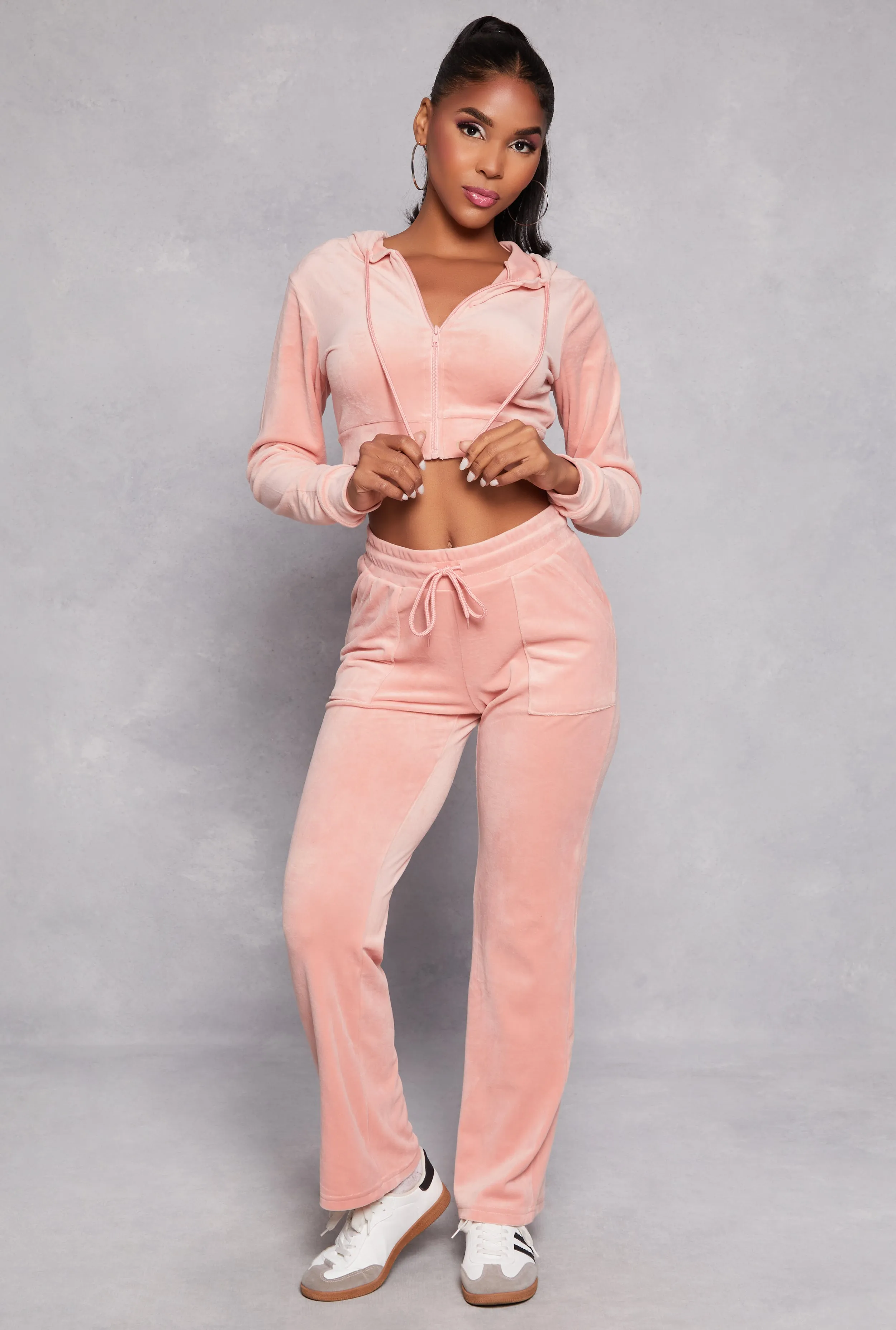 Velour Zip Front Hoodie sold by Rainbow product image thumbnail 2