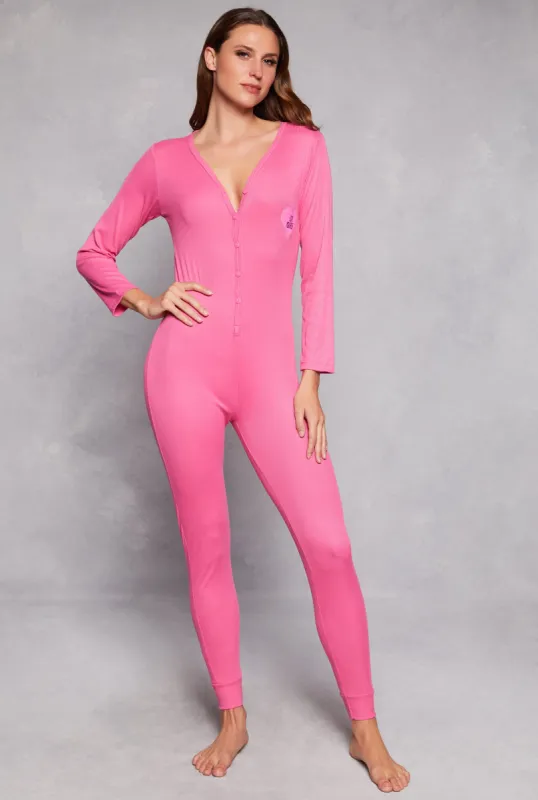 Love Yourself Ribbed Button Front Pajama Onesie sold by Rainbow