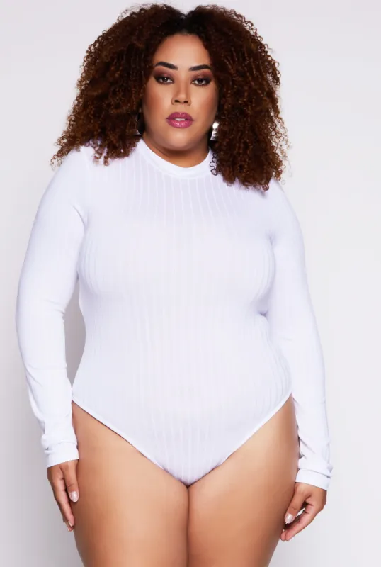 Plus Size Daisy Long Sleeve Mock Neck Bodysuit sold by Rainbow
