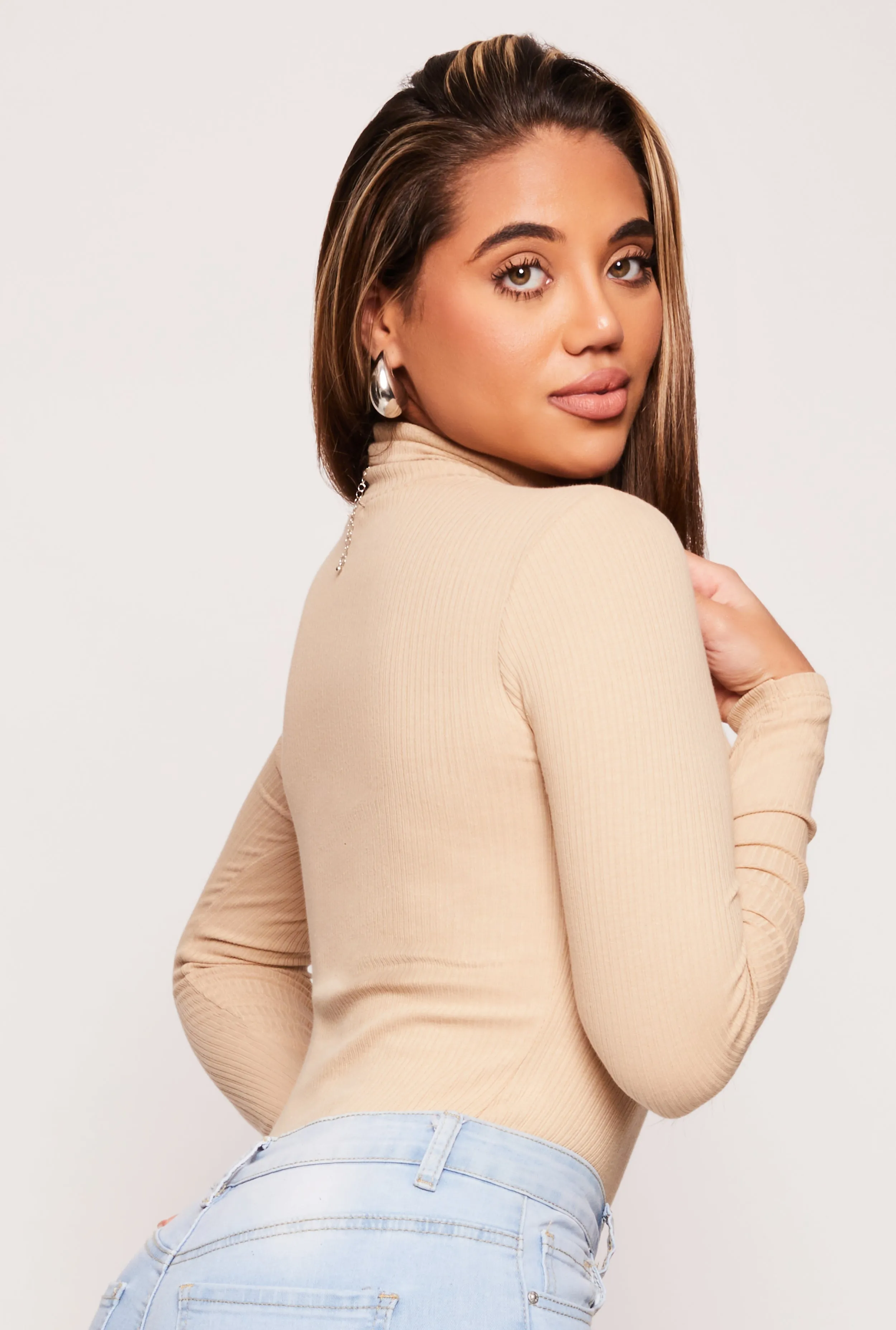 Turtleneck Long Sleeve Bodysuit sold by Rainbow product image thumbnail 3
