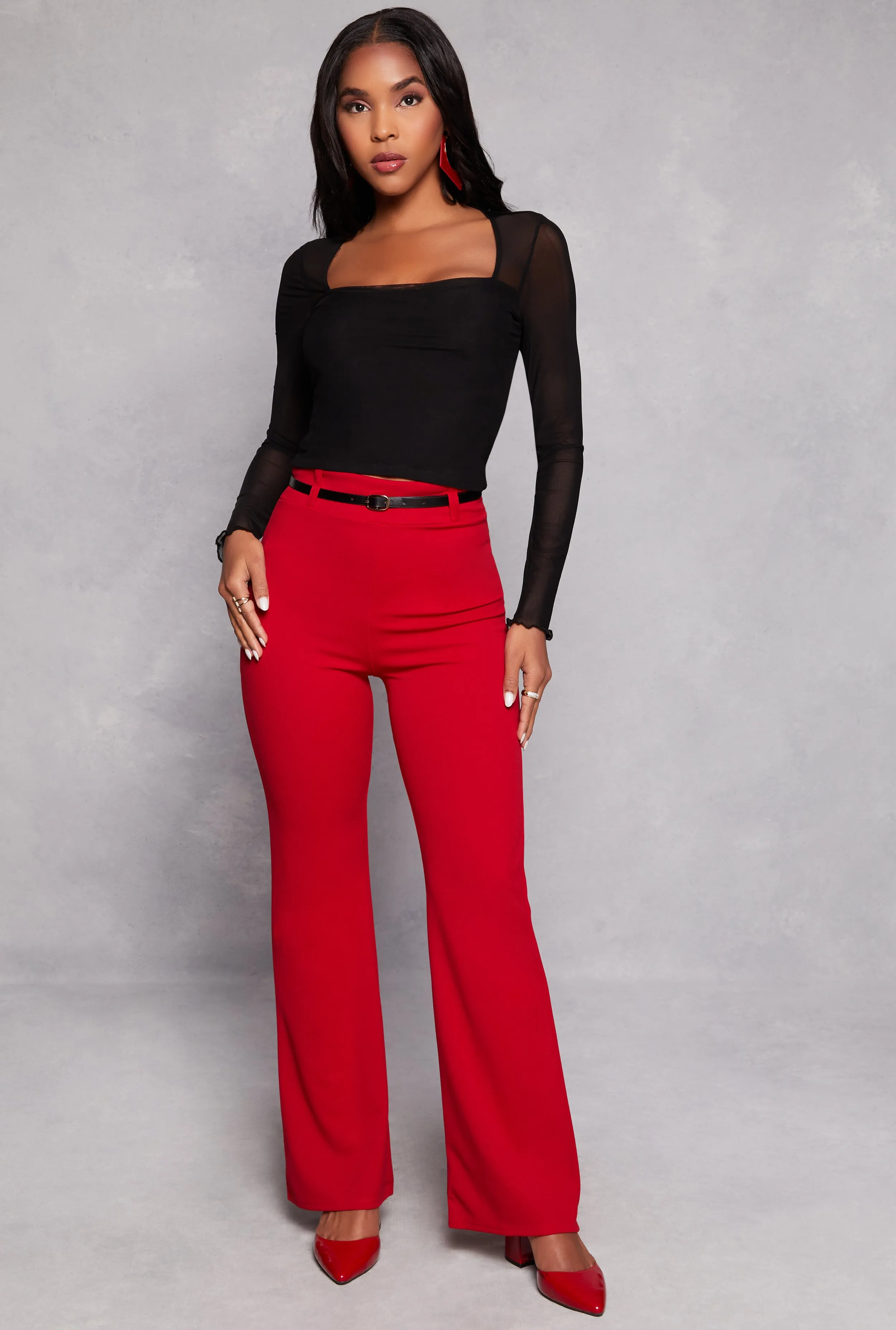 Belted High Waist Dress Pants sold by Rainbow