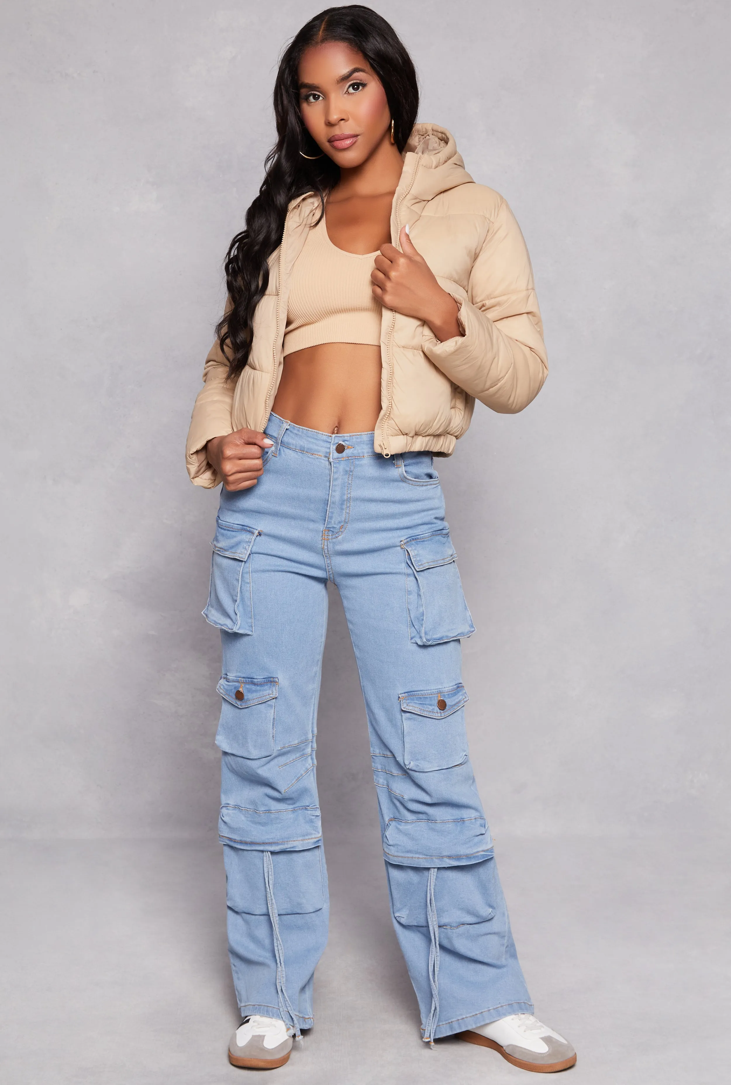 Zip Front Hooded Puffer Jacket sold by Rainbow product image thumbnail 2