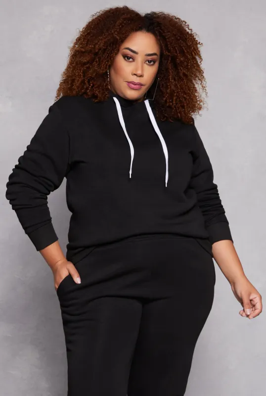 Plus Size Fleece Pullover Hoodie sold by Rainbow