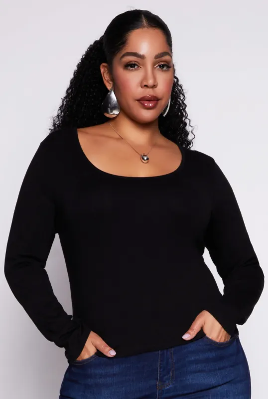 Plus Size Basic Fleece Lined T Shirt sold by Rainbow