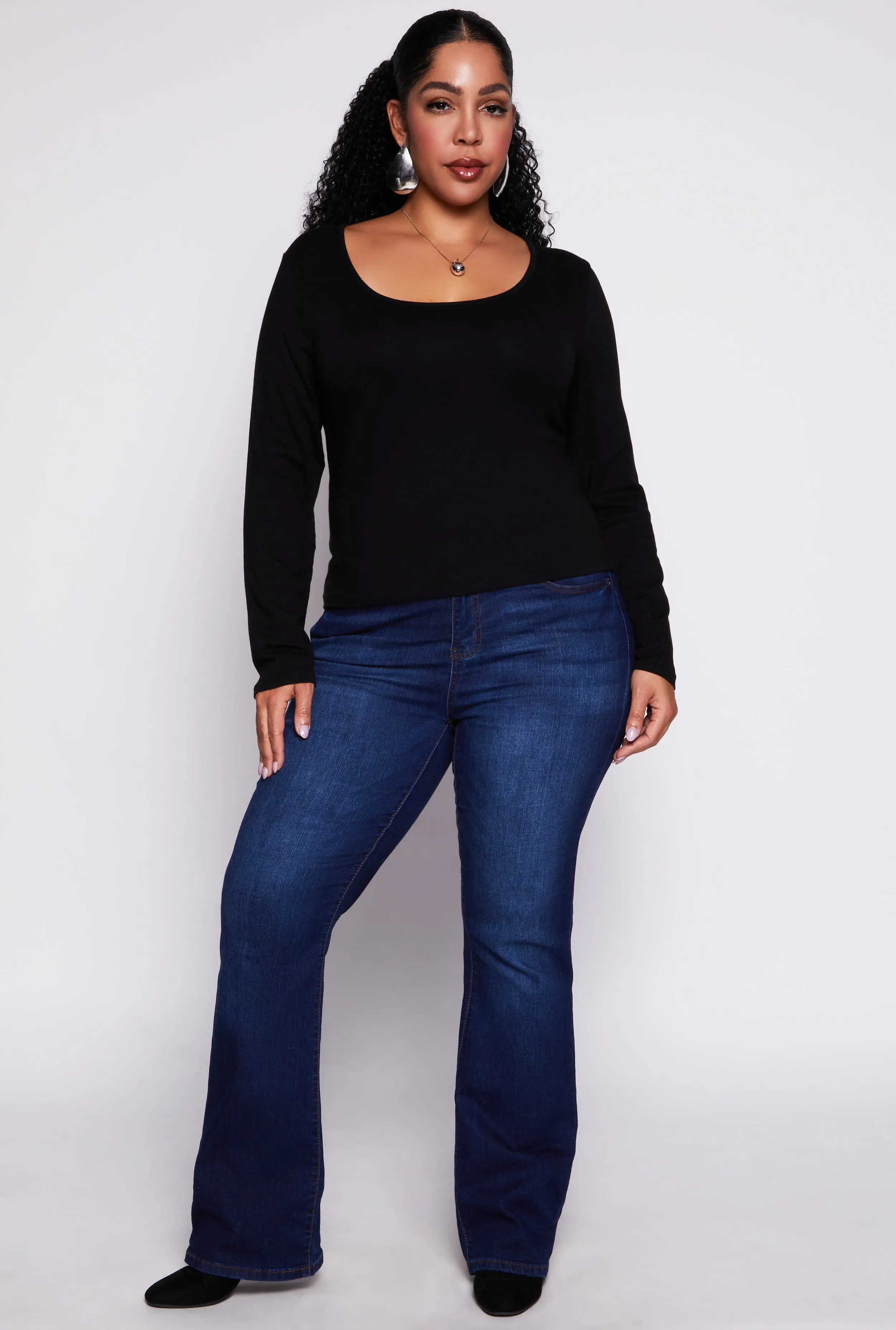 Plus Size Basic Fleece Lined T Shirt sold by Rainbow product image thumbnail 2