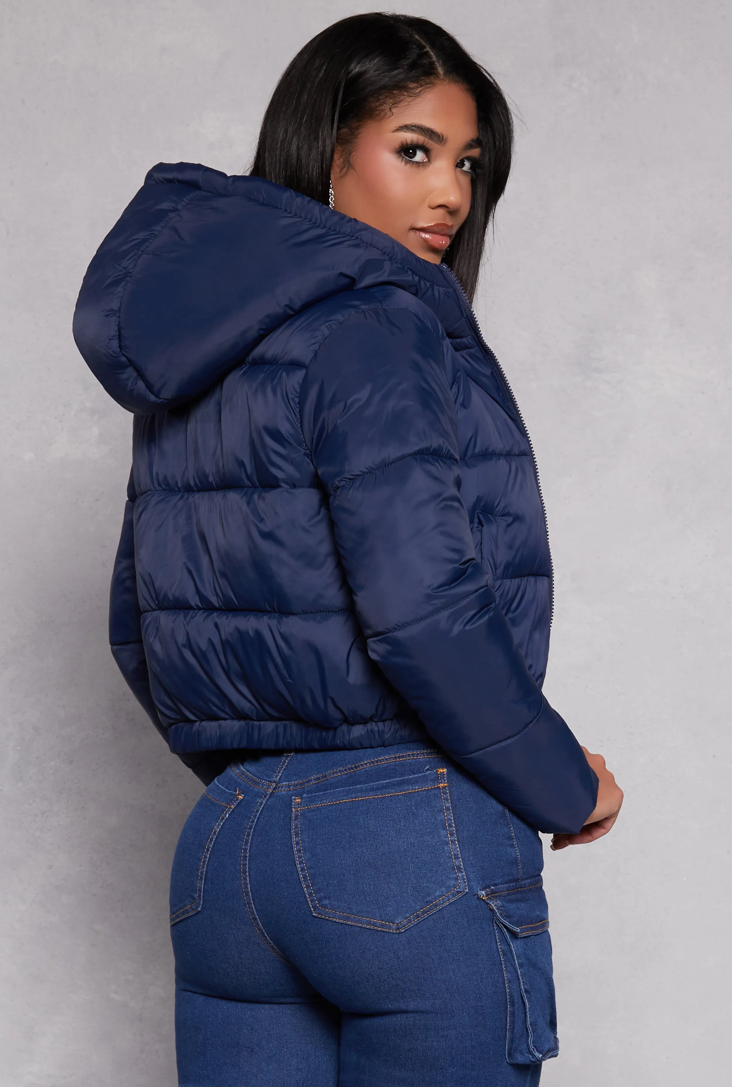 Zip Front Hooded Puffer Jacket sold by Rainbow product image thumbnail 3