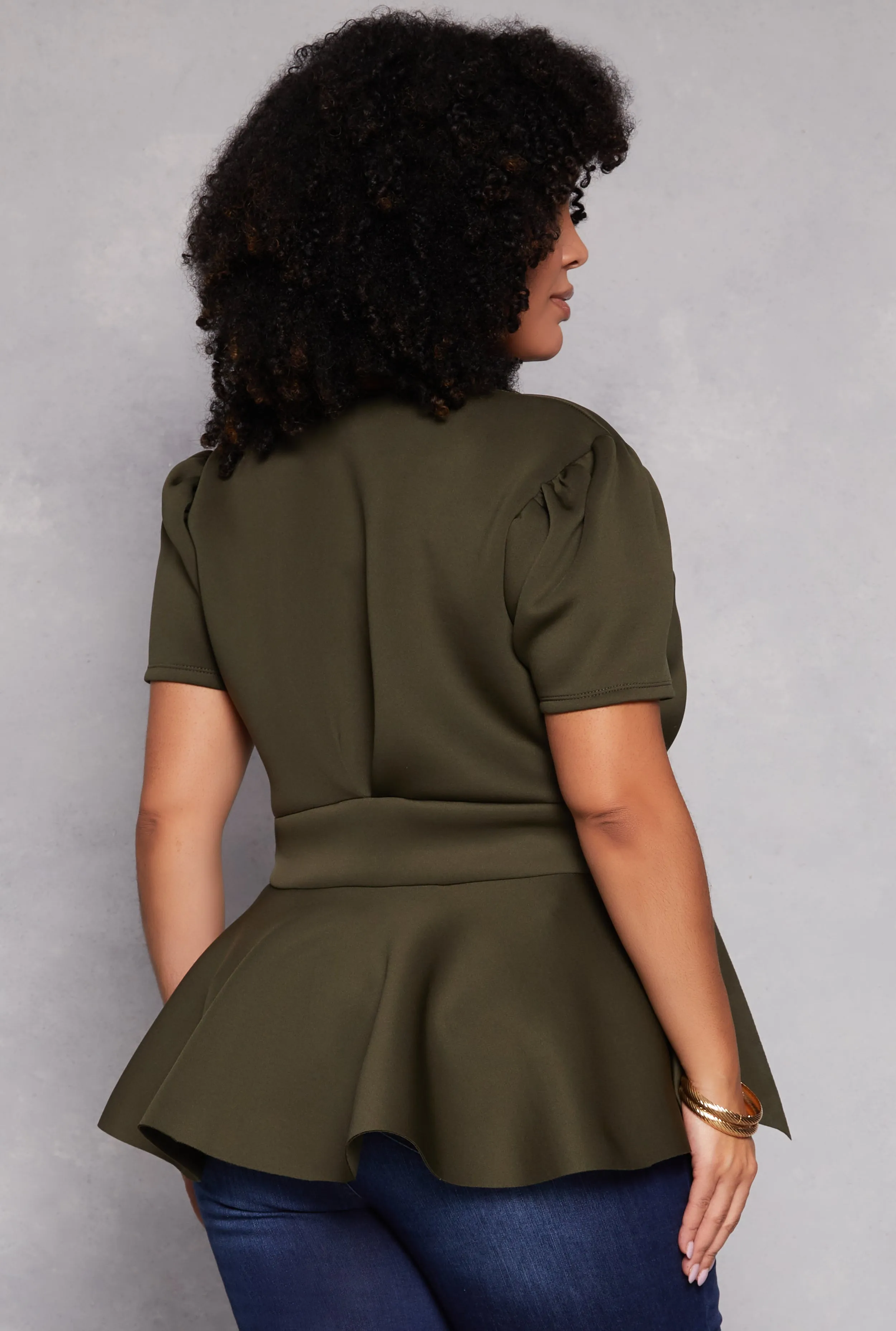 Plus Size Tie Waist Peplum Top sold by Rainbow product image thumbnail 3