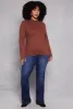 Plus Size Basic Soft Knit Turtleneck Top sold by Rainbow