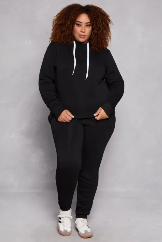 Plus Size Fleece High Waisted Sweatpants sold by Rainbow