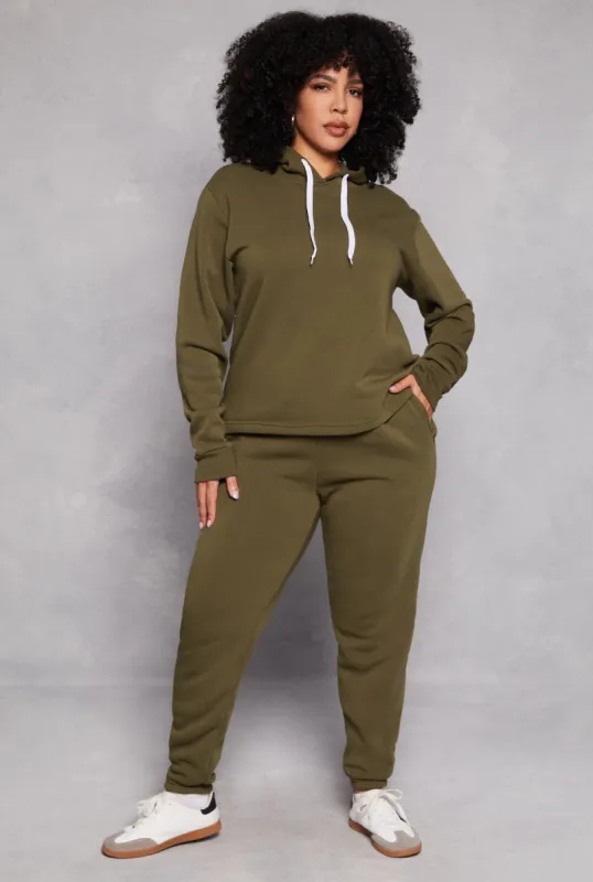 Plus Size Fleece High Waisted Sweatpants sold by Rainbow