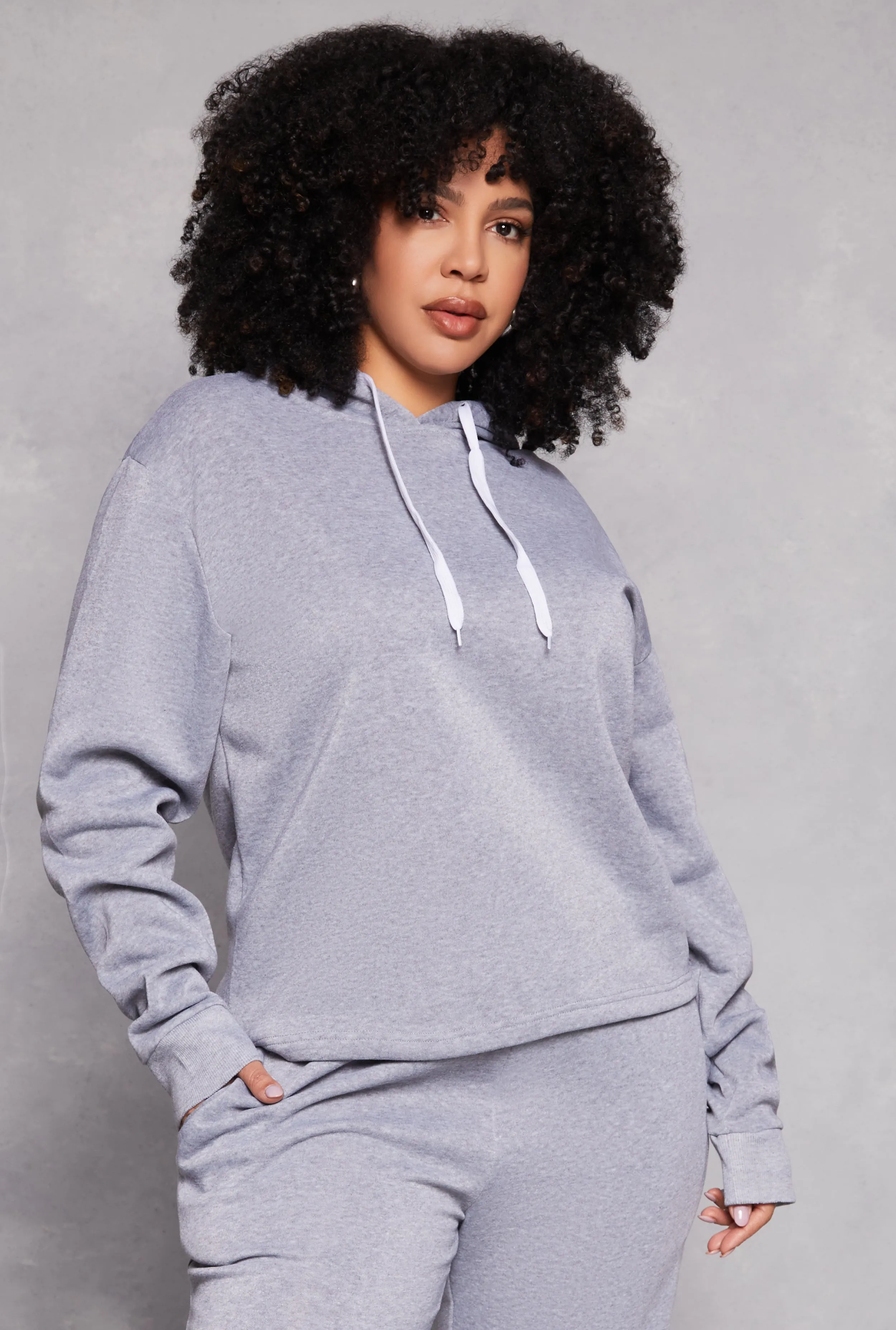 Plus Size Fleece Pullover Hoodie sold by Rainbow