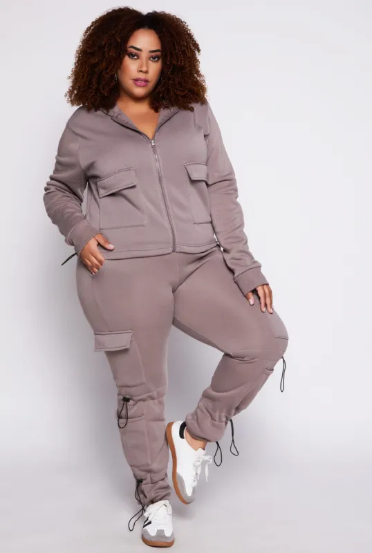 Plus Size Toggle Drawstring Cargo Sweatpants sold by Rainbow